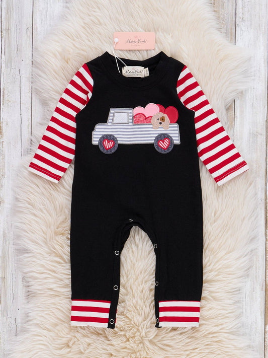 Love on Wheels Embroidered Romper