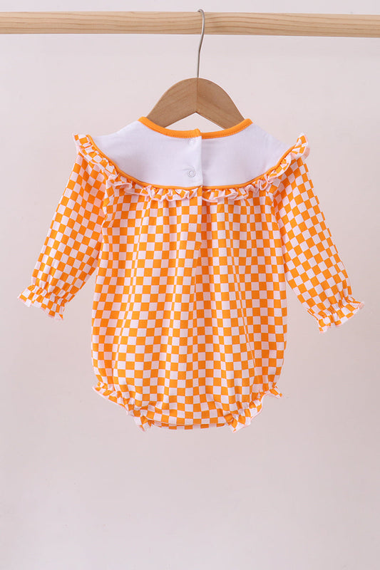 Orange Tennessee Checkered Ruffle Bubble