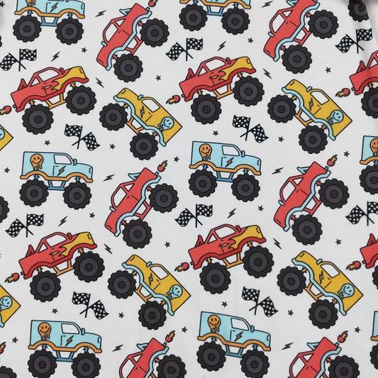 Monster Truck Mayhem Boy Romper