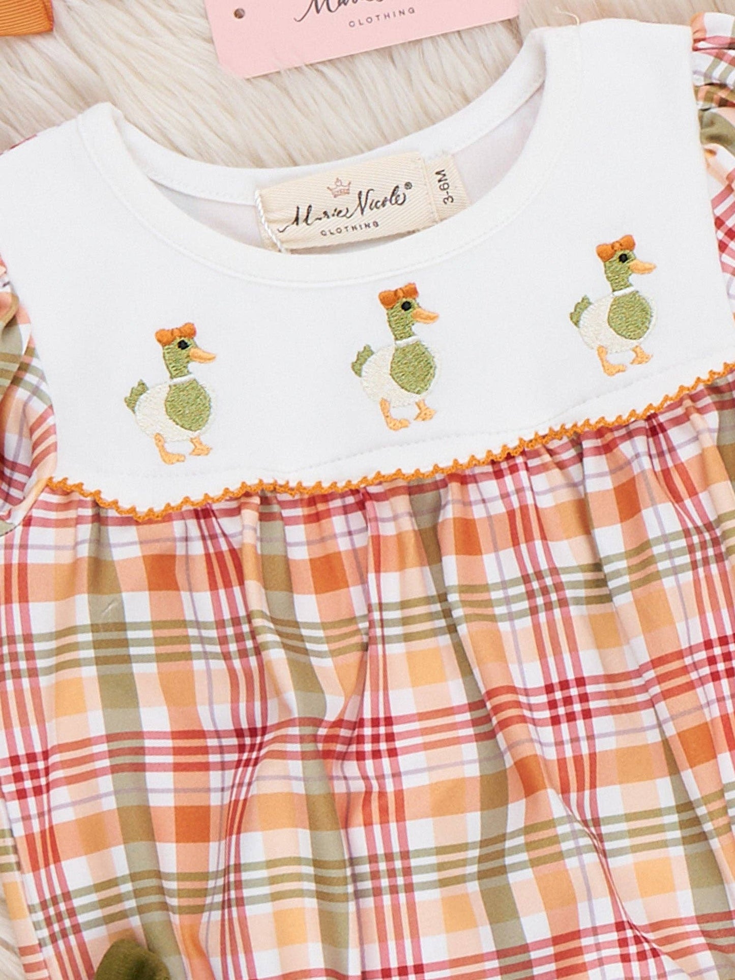 Mallard Duck Embroidered Ruffle Romper