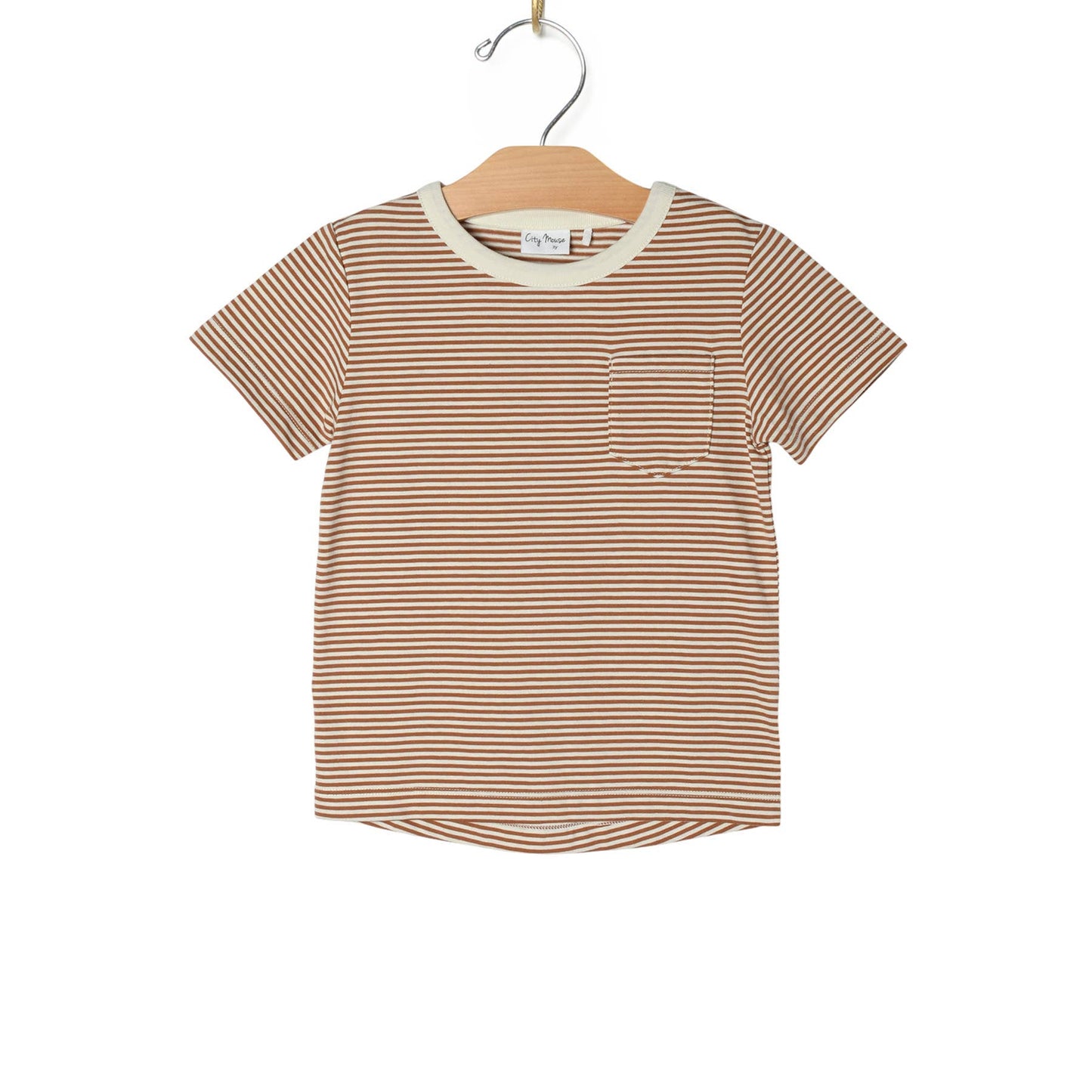 Pocket Tee- Toffee Stripe