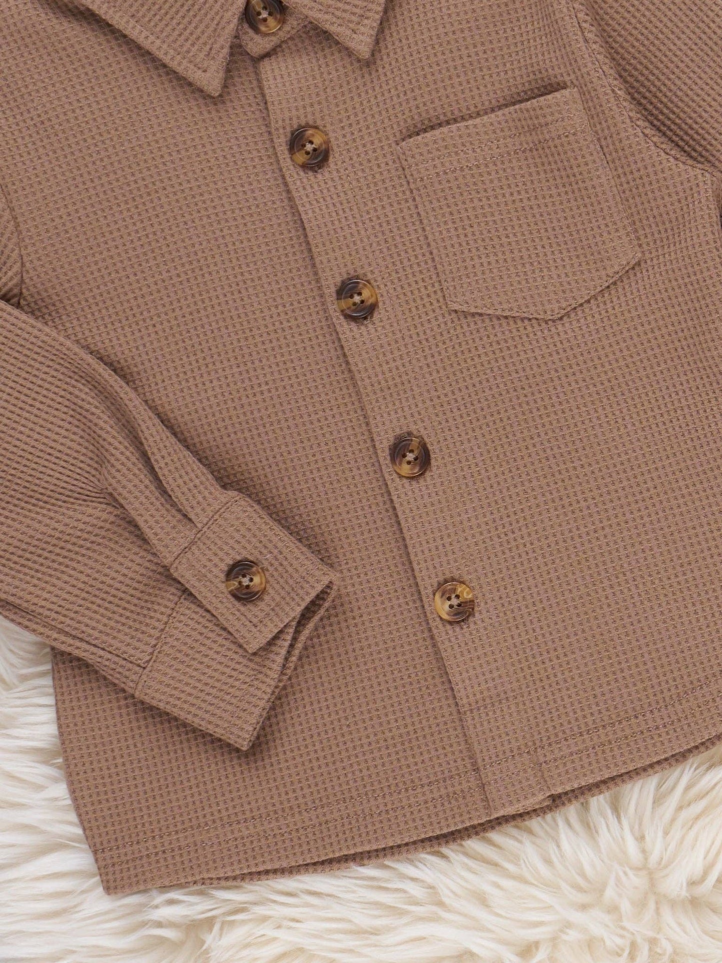 Little Gent Button-Up Shirt - Brown