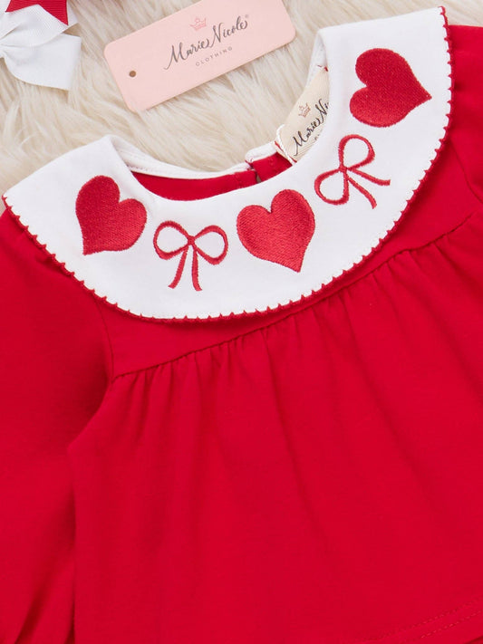 Ribbons & Hearts Embroidered Bloomers Outfit