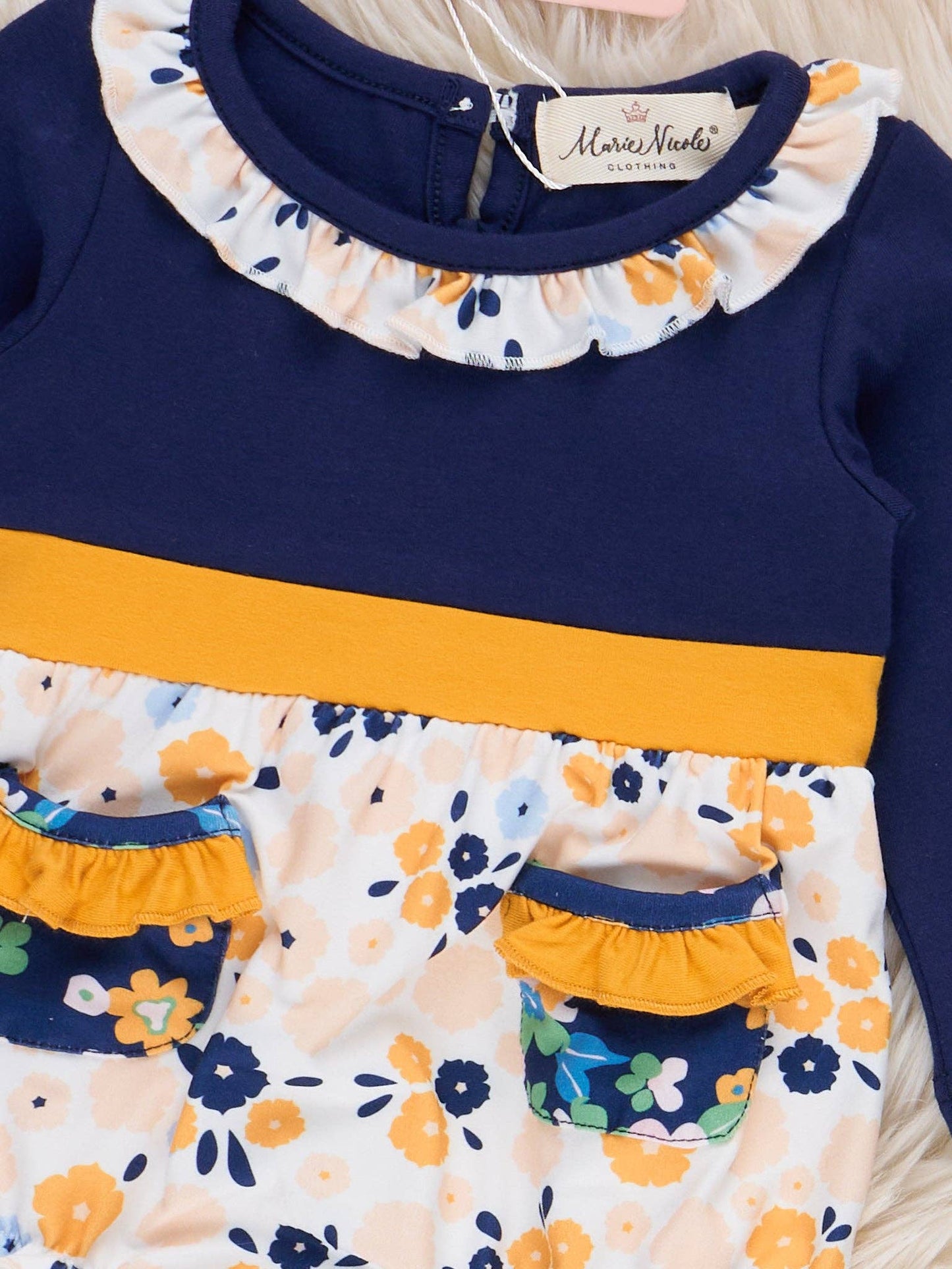 Midnight Blooms Ruffle Bubble