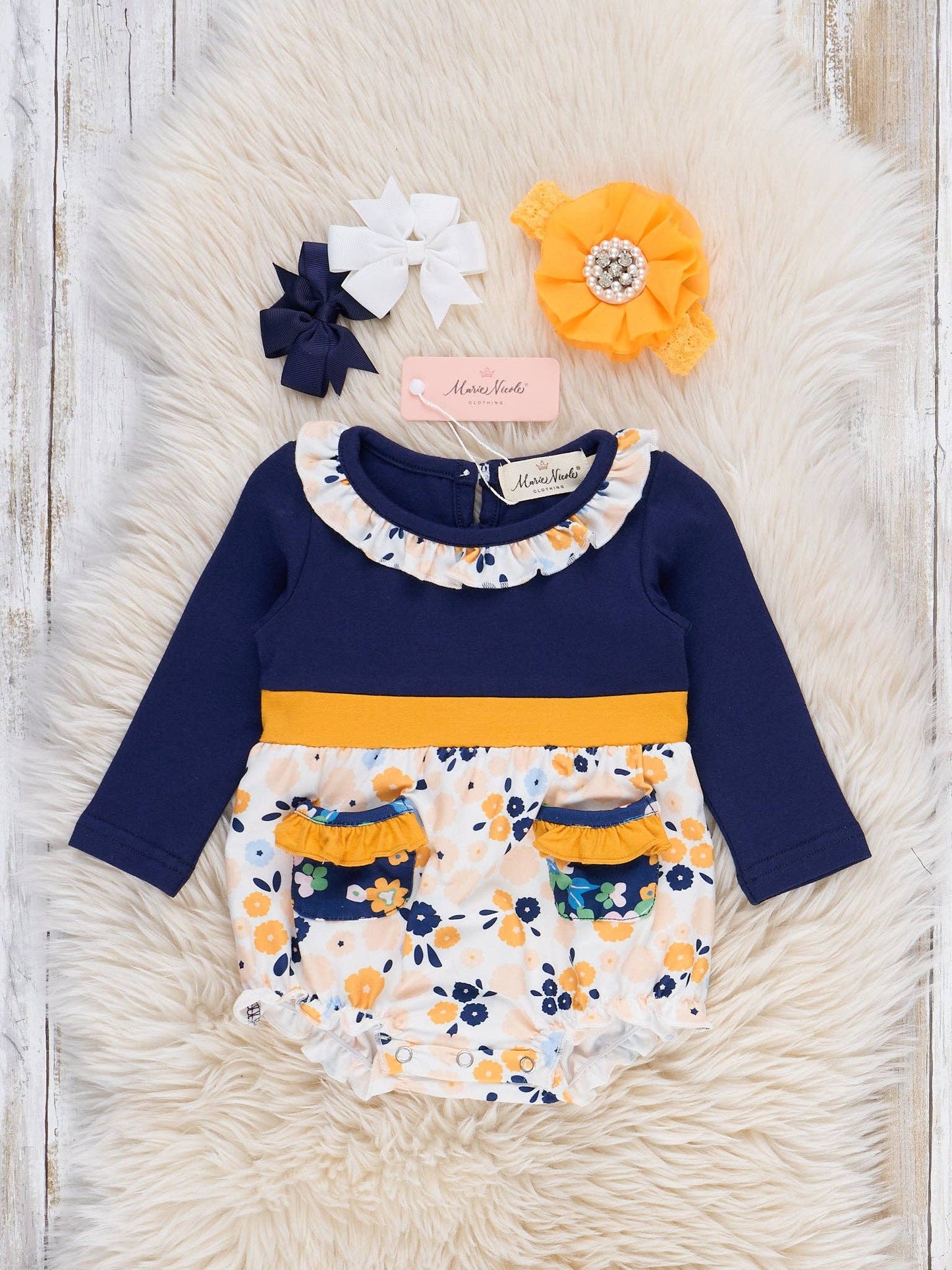 Midnight Blooms Ruffle Bubble