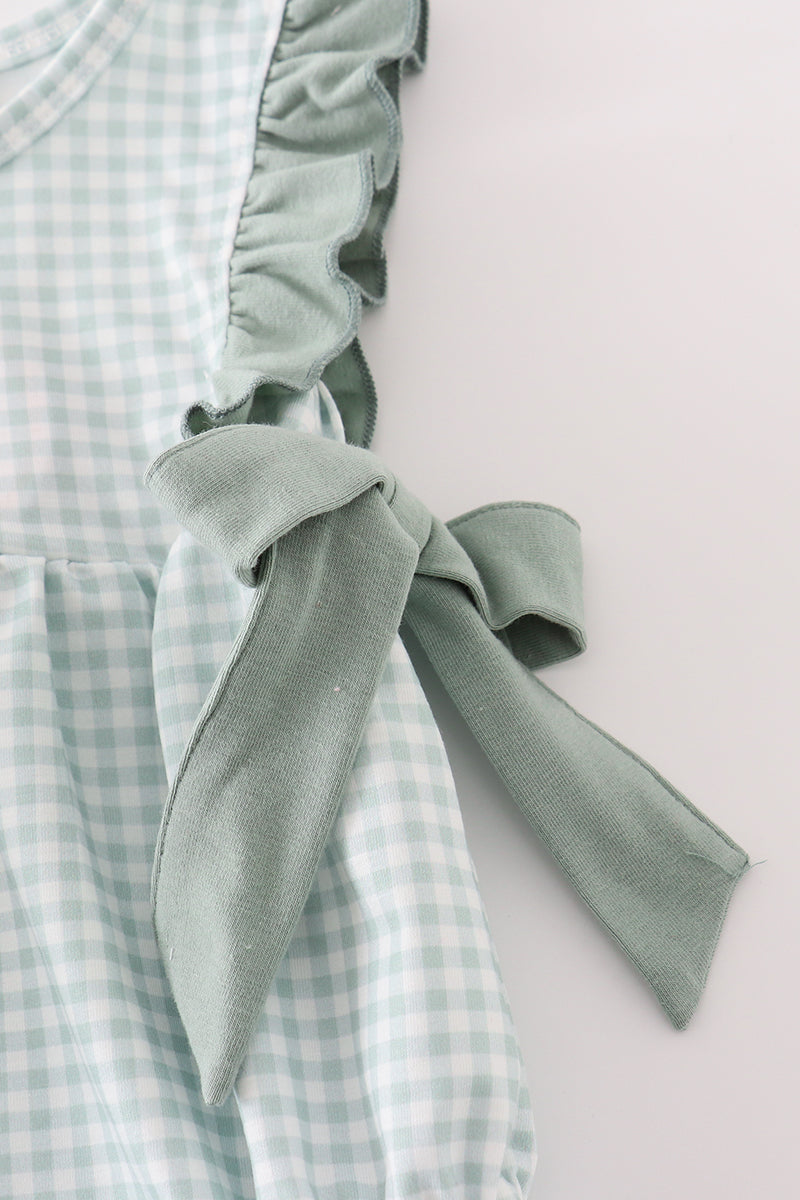 Green Gingham Ruffle Bubble