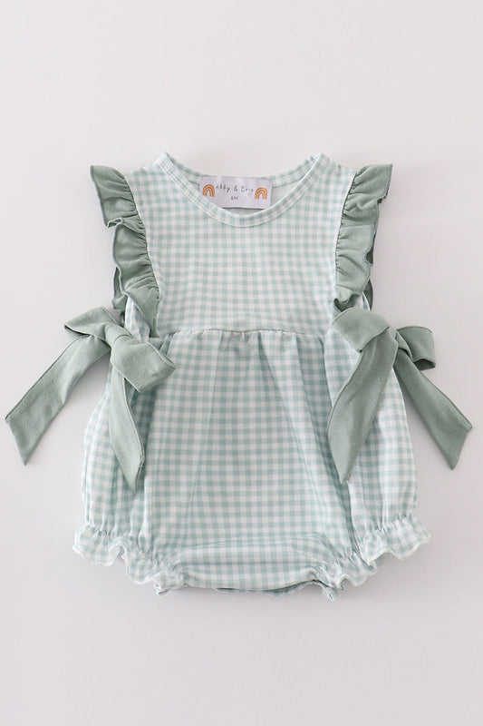 Green Gingham Ruffle Bubble