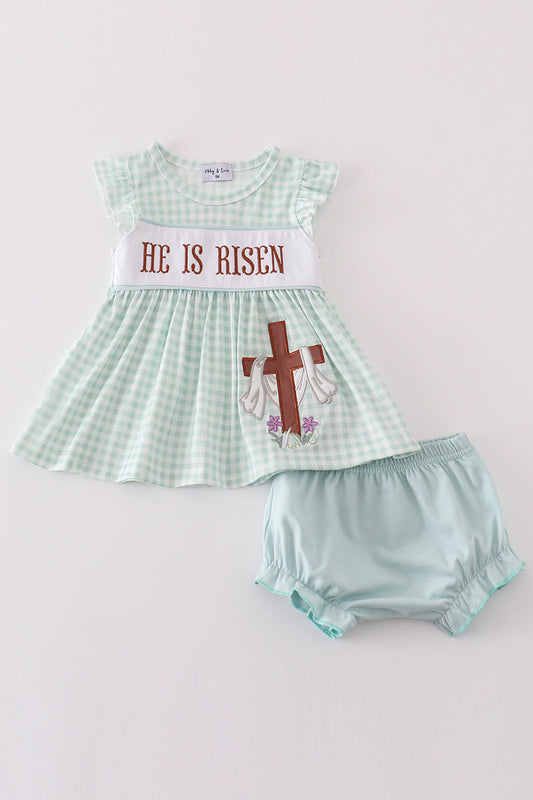 Easter "He is Risen" Bloomer Set