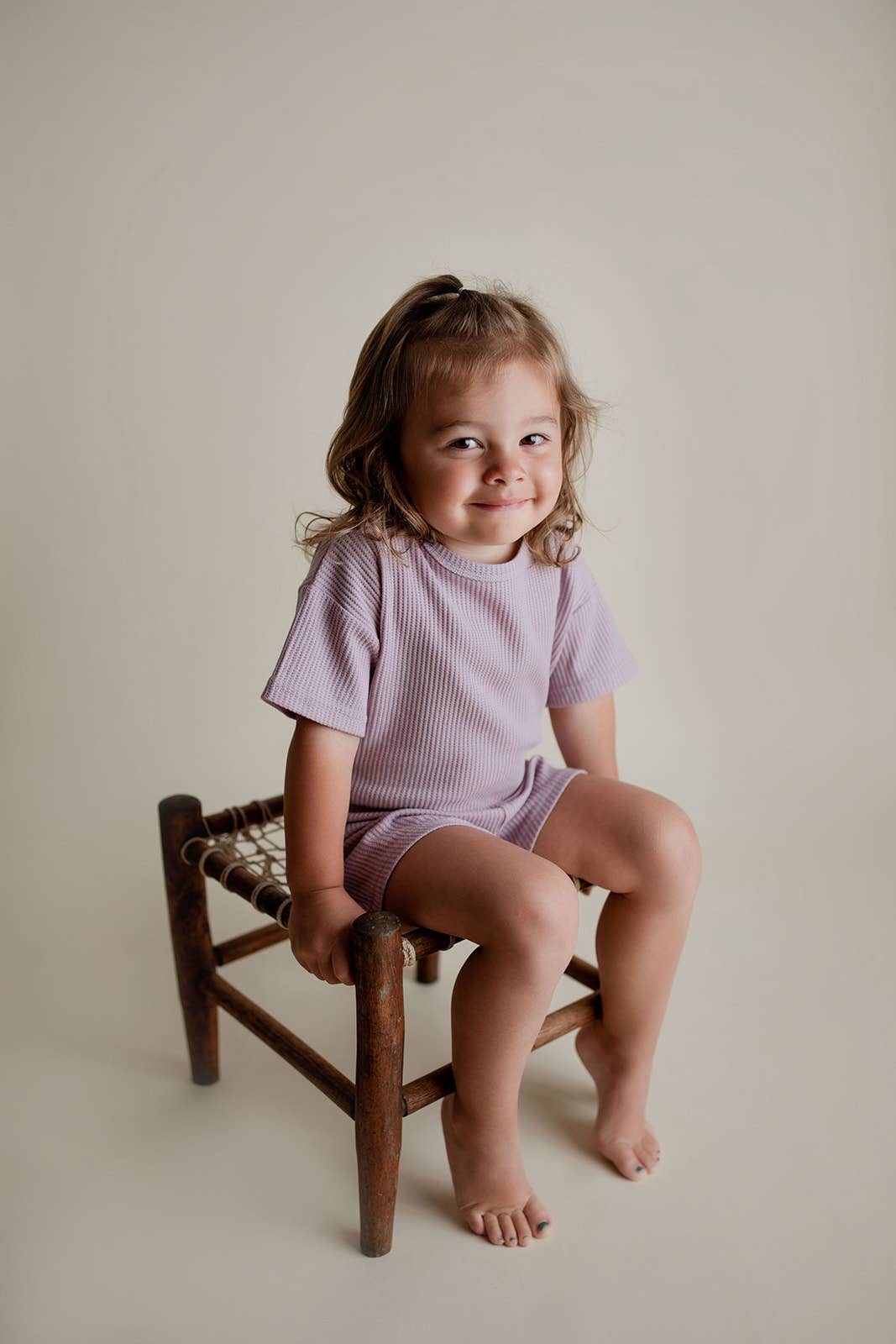 Wild Orchid Purple Summer Waffle Toddler Top & Bottom Set