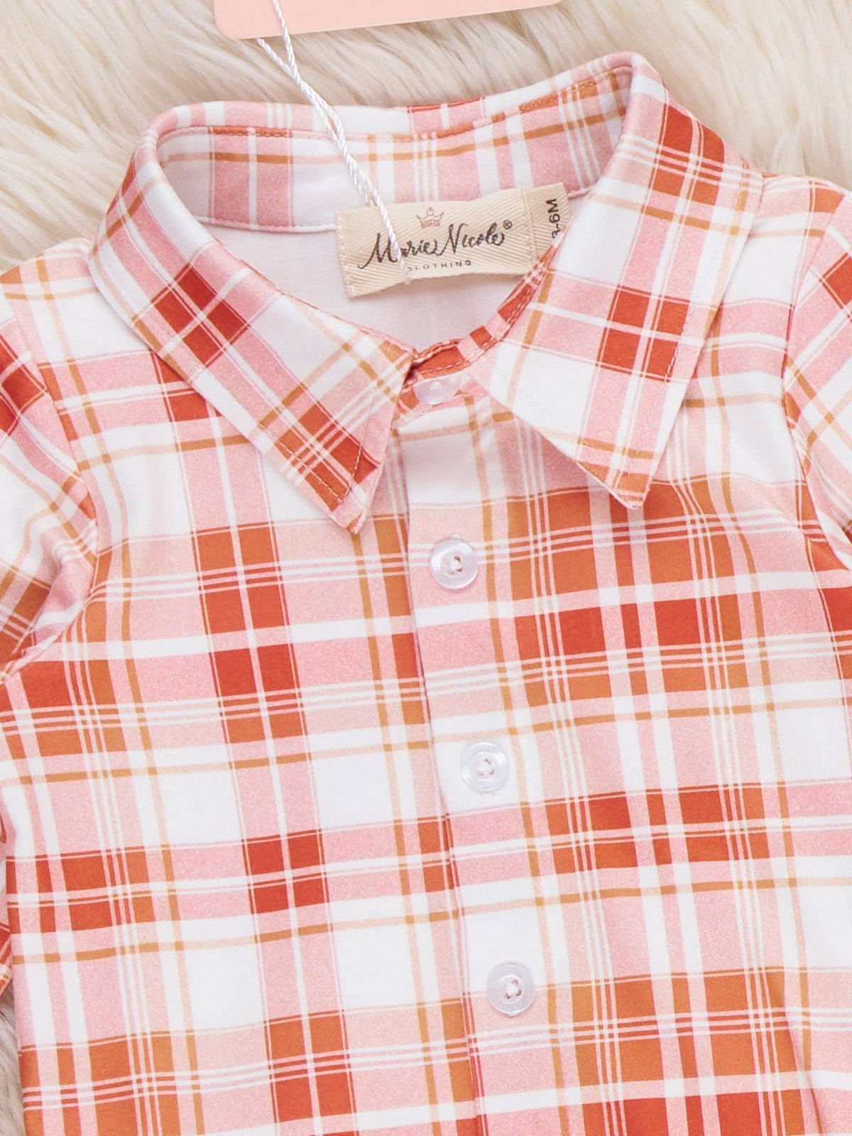 Harvest Plaid Button-Up Romper