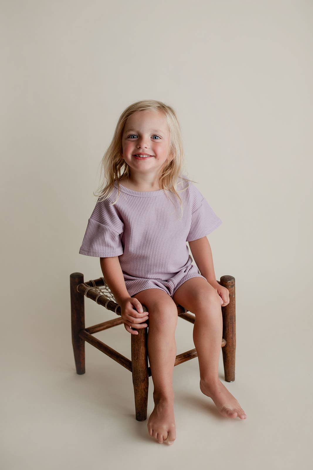 Wild Orchid Purple Summer Waffle Toddler Top & Bottom Set