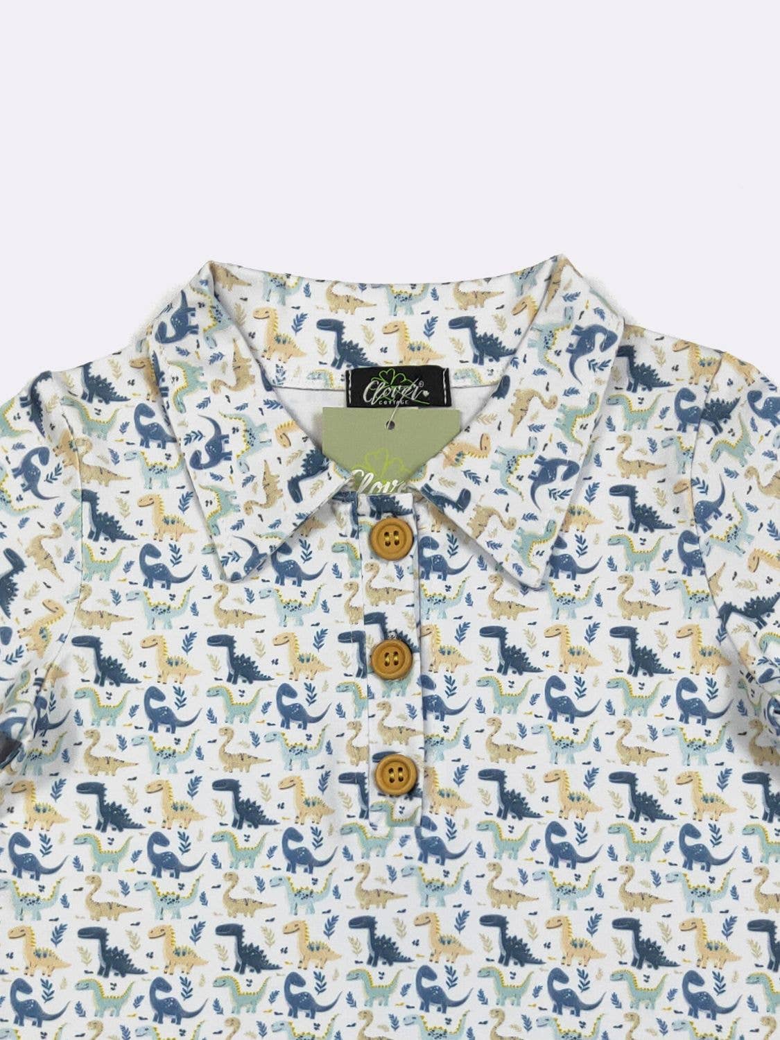 Dino Smiles Boy Collar Shirt