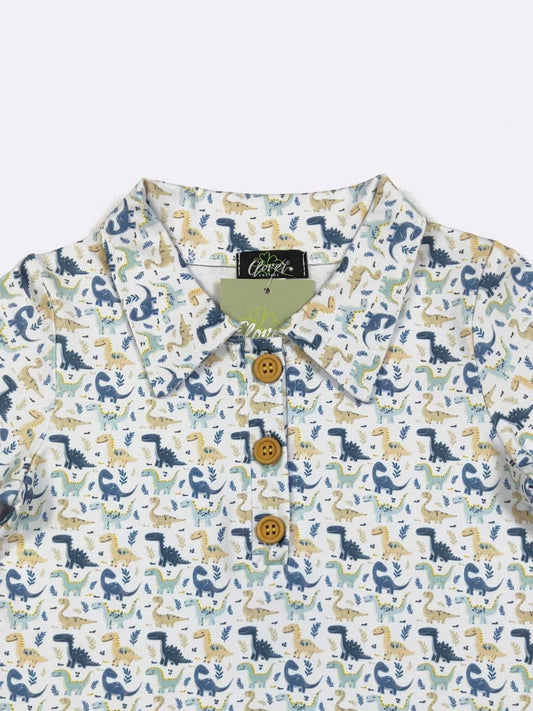 Dino Smiles Boy Collar Shirt