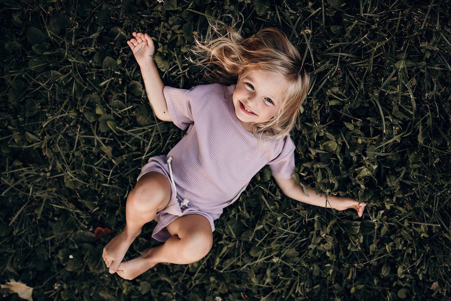 Wild Orchid Purple Summer Waffle Toddler Top & Bottom Set