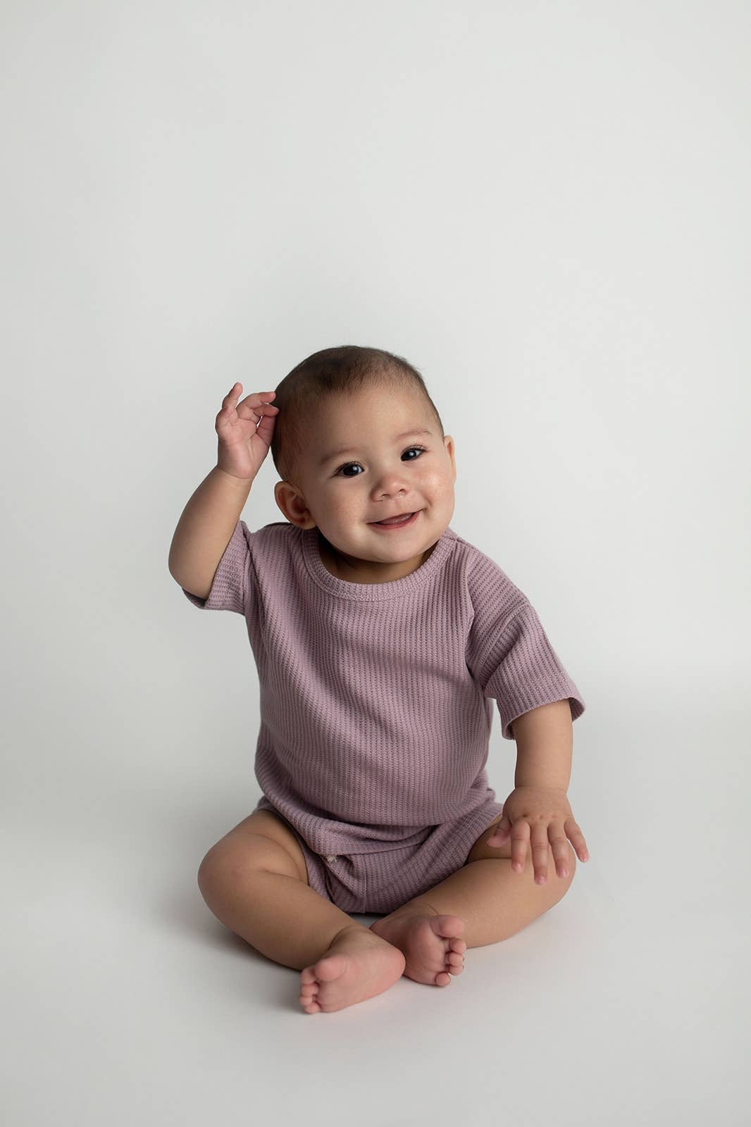 Wild Orchid Purple Summer Waffle Toddler Top & Bottom Set