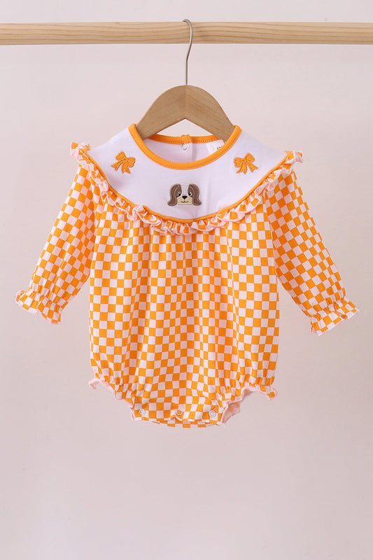 Orange Tennessee Checkered Ruffle Bubble