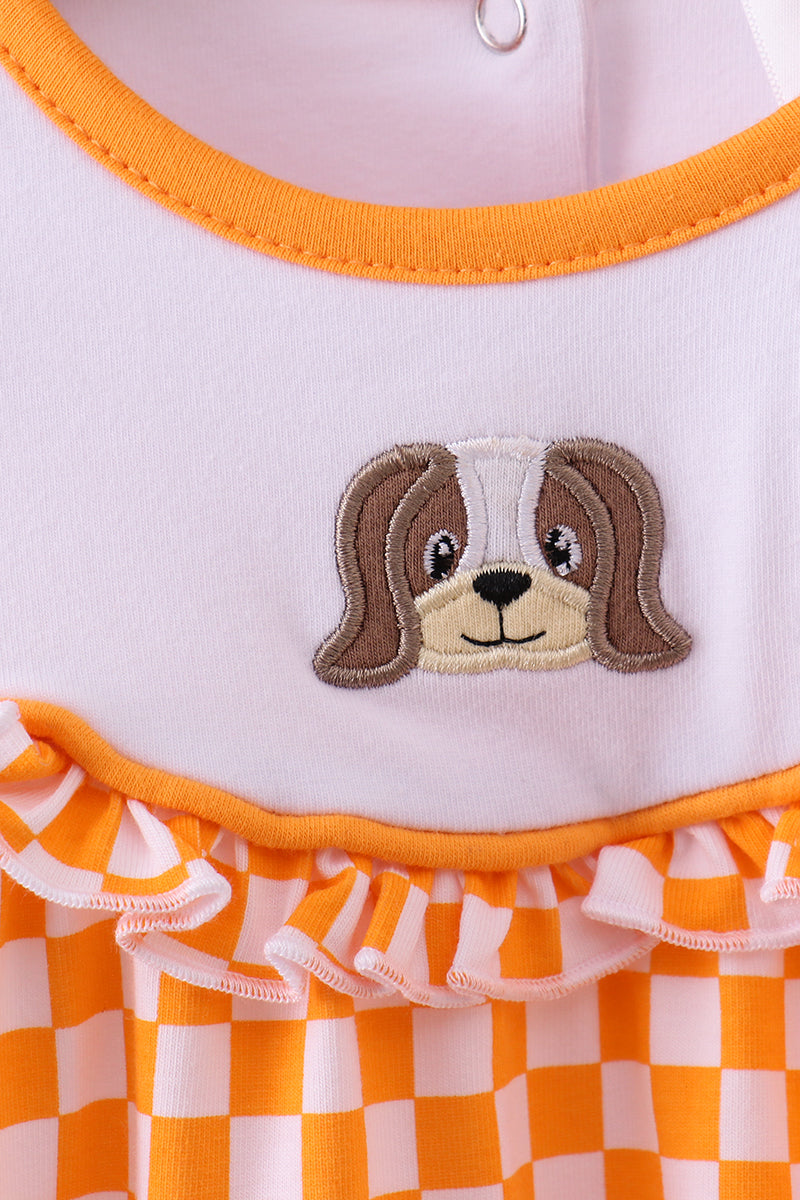 Orange Tennessee Checkered Ruffle Bubble