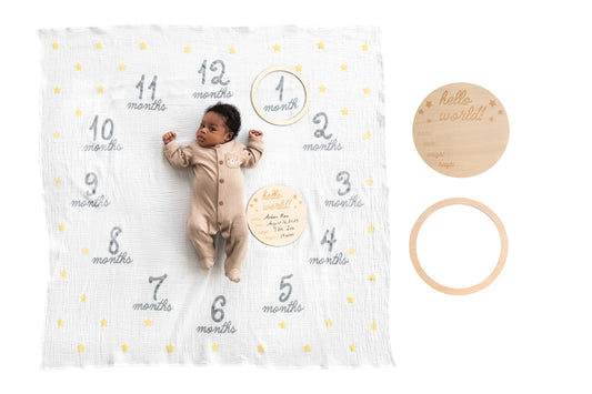 Hello World Milestone Blanket & Prop
