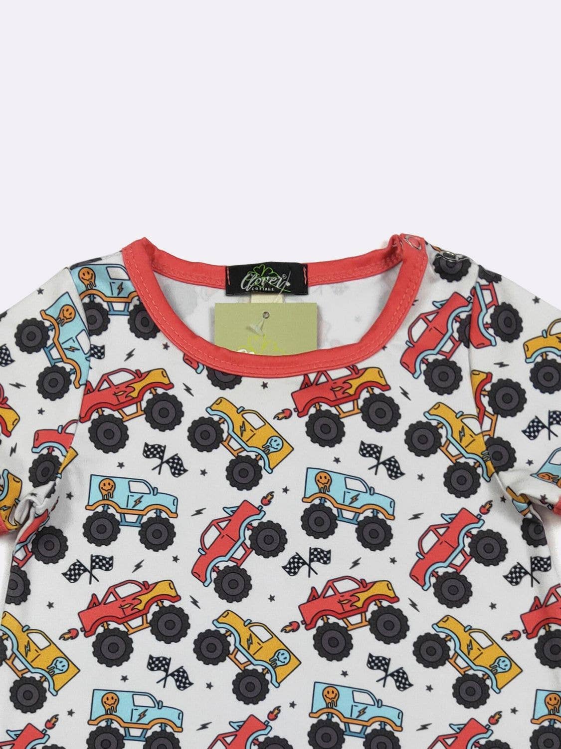 Monster Truck Mayhem Boy Romper