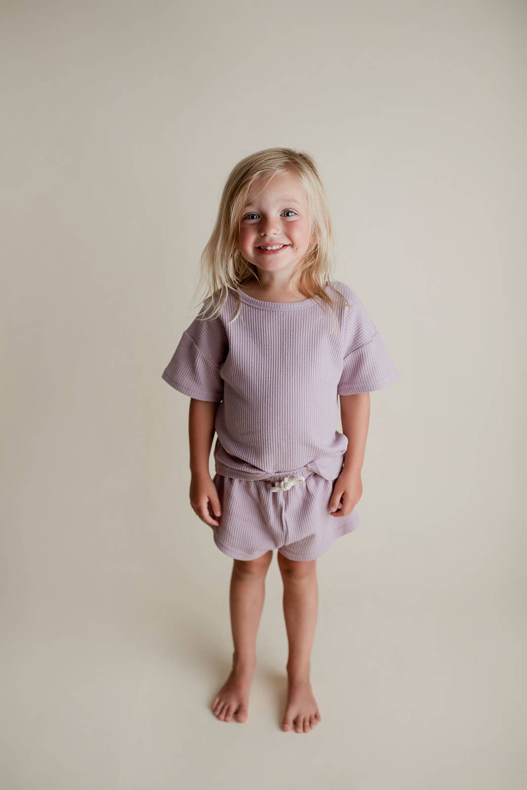 Wild Orchid Purple Summer Waffle Toddler Top & Bottom Set
