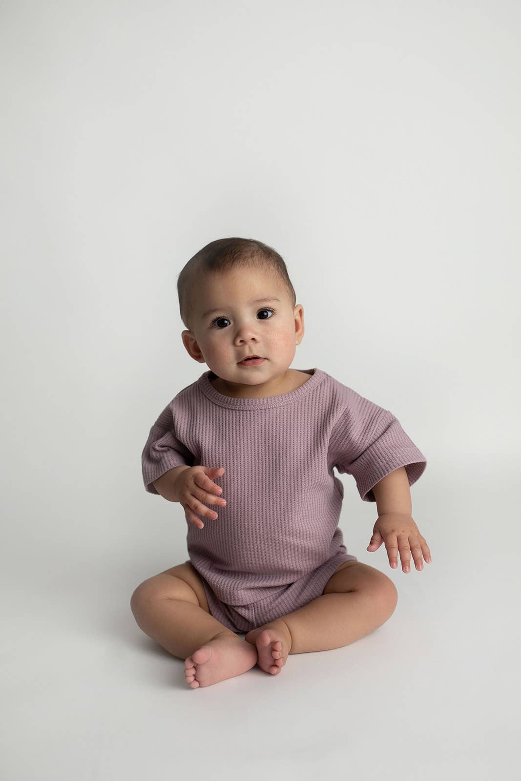 Wild Orchid Purple Summer Waffle Toddler Top & Bottom Set