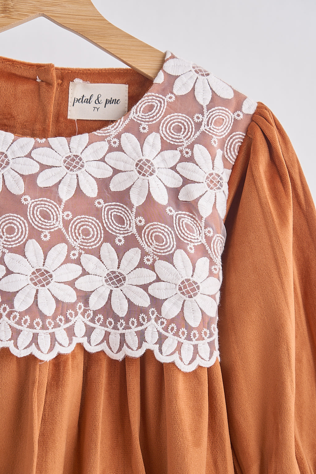 Carmel Velvet Lace Dress
