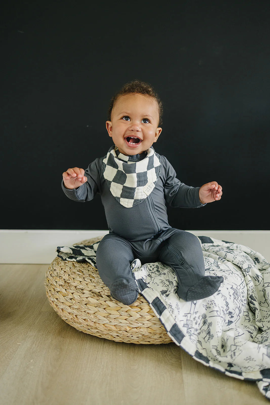 Checkered Muslin Bib