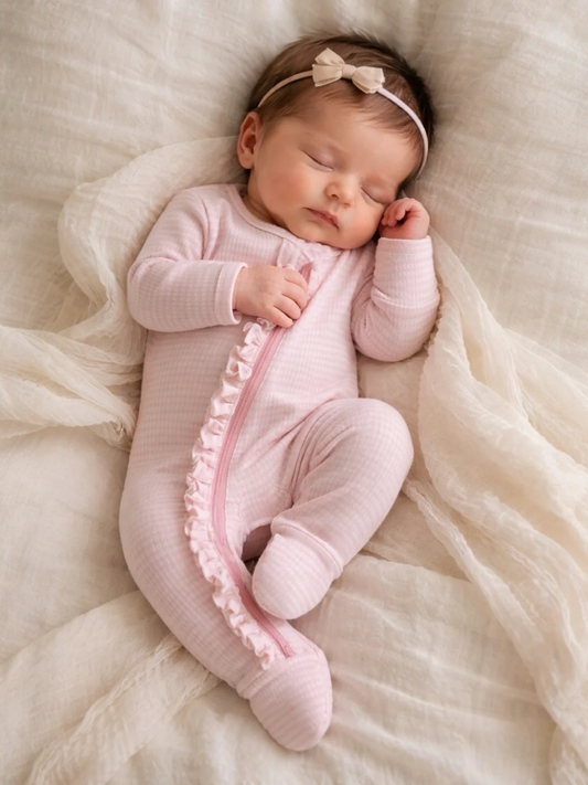 Pink Stripe 2-Way Zip Onesie
