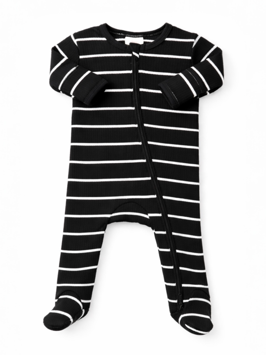 Black/White 2-Way Zip Onesie