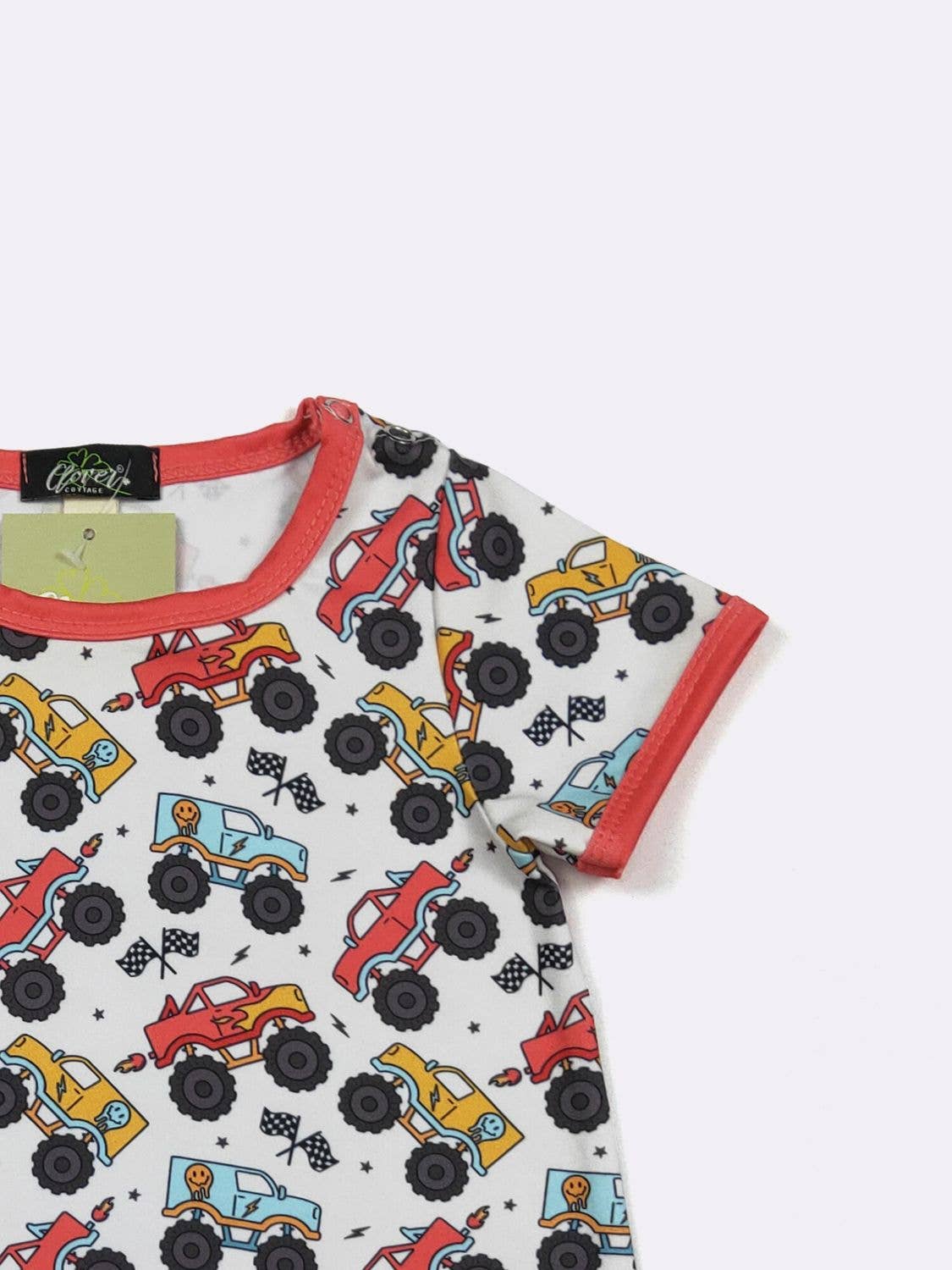 Monster Truck Mayhem Boy Romper