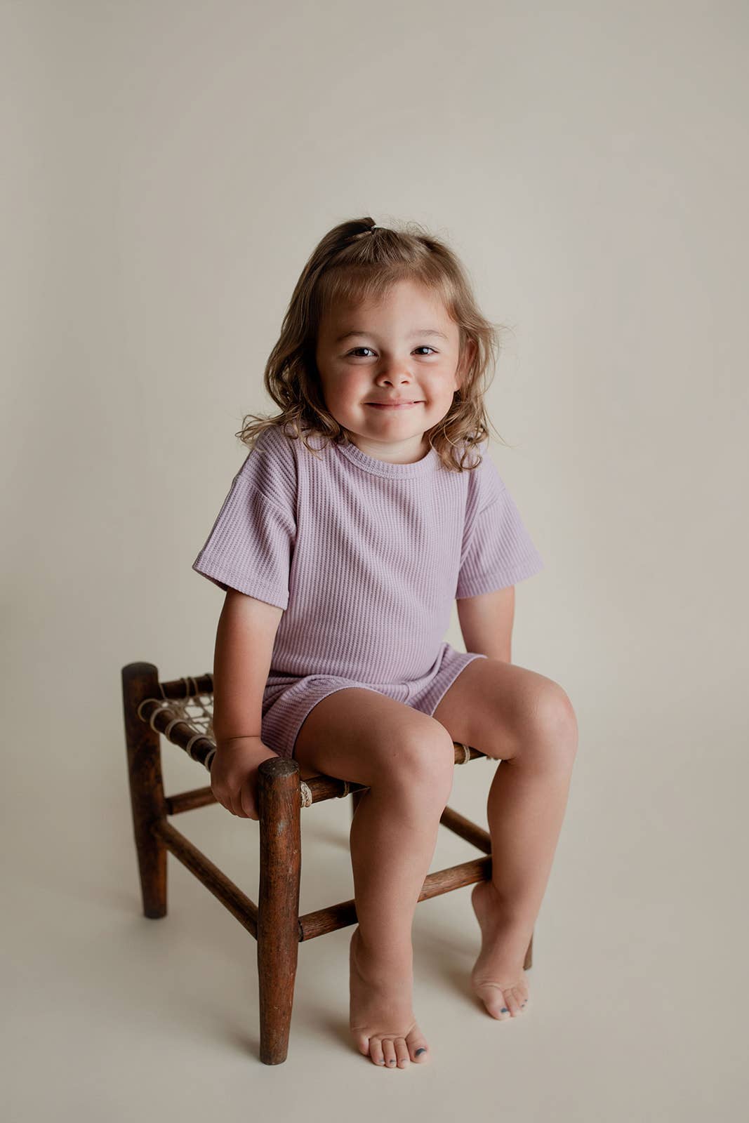 Wild Orchid Purple Summer Waffle Toddler Top & Bottom Set