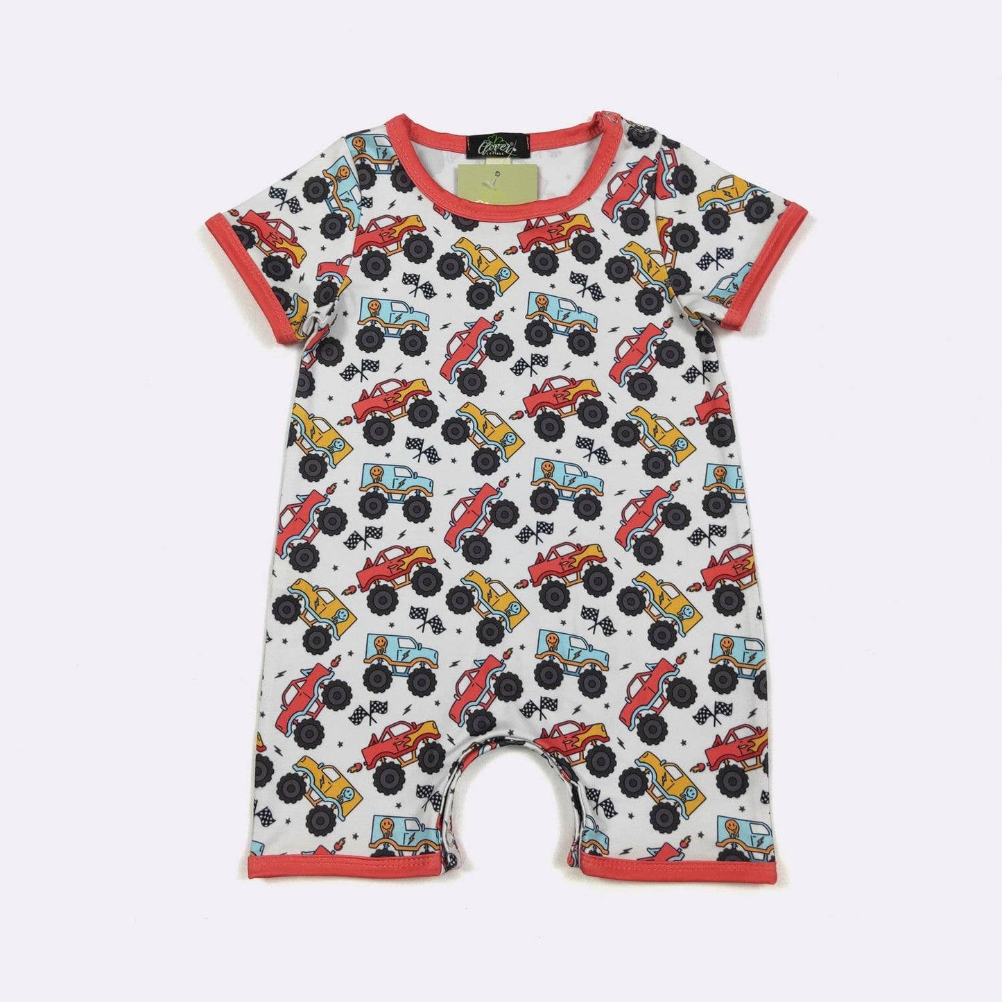 Monster Truck Mayhem Boy Romper