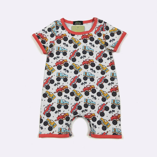Monster Truck Mayhem Boy Romper