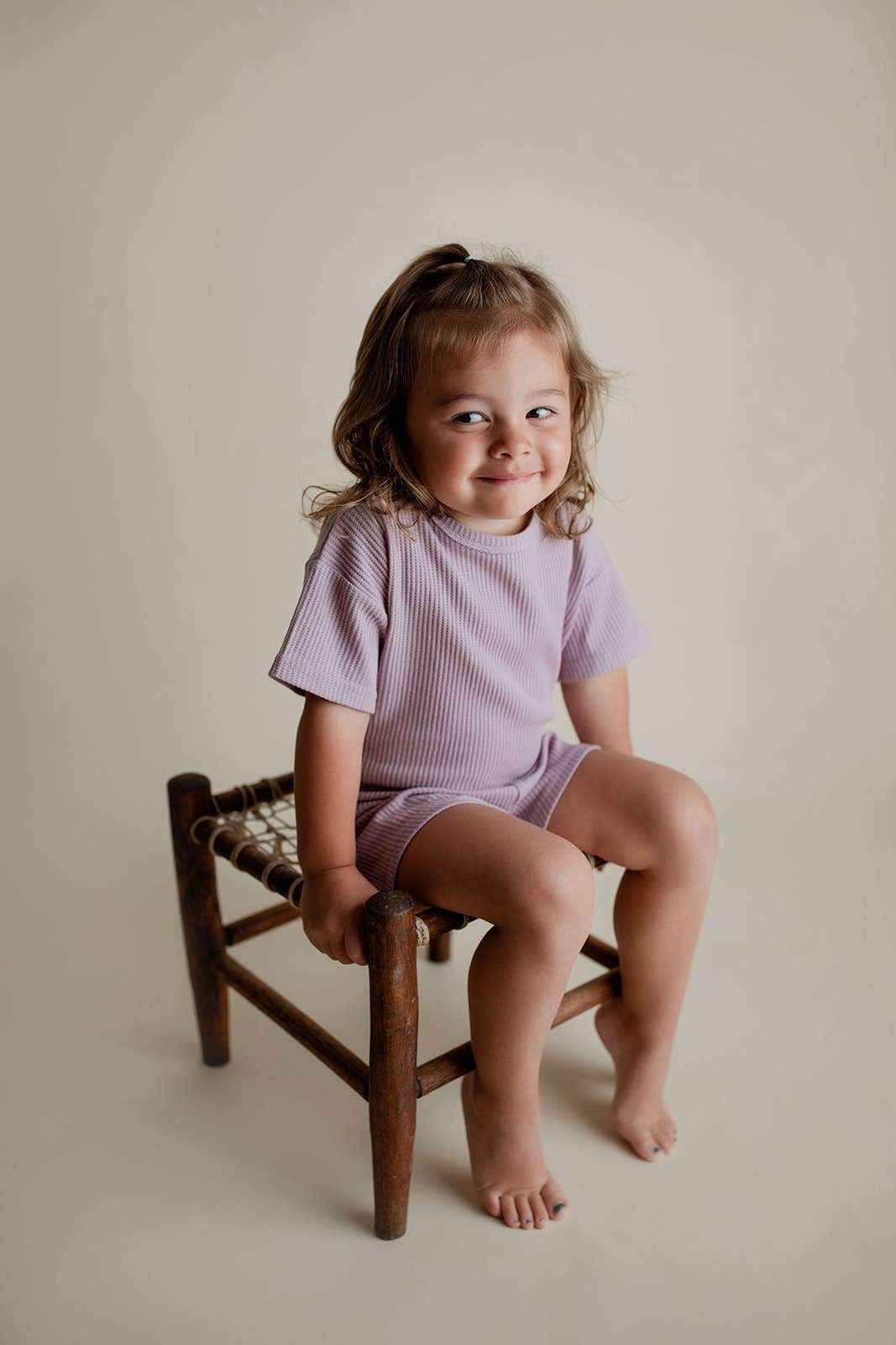 Wild Orchid Purple Summer Waffle Toddler Top & Bottom Set