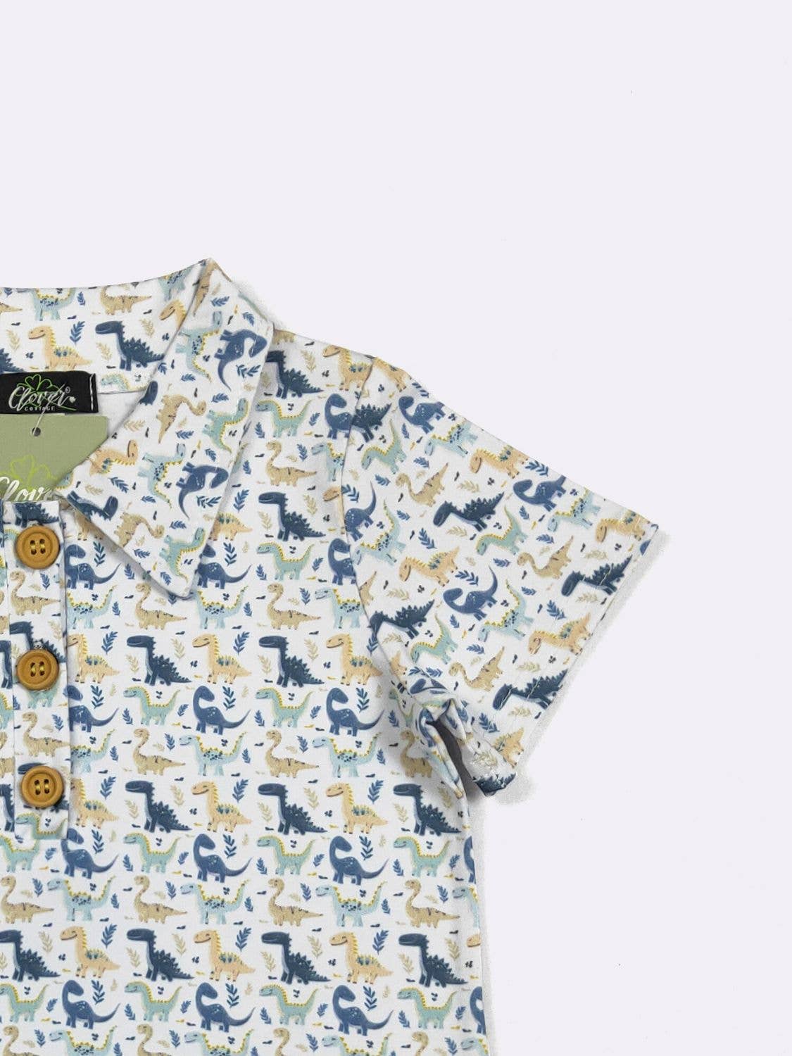 Dino Smiles Boy Collar Shirt