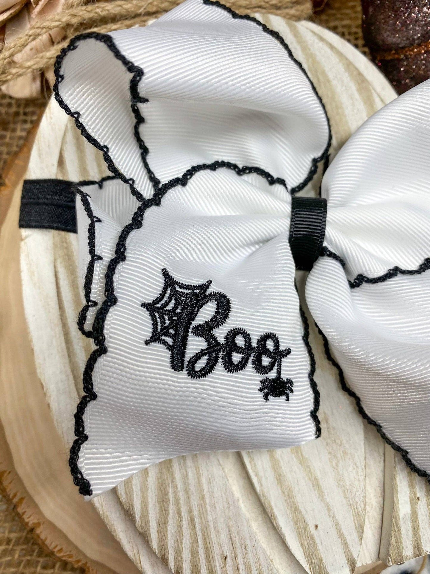 Boo Halloween Hair Bow Headband