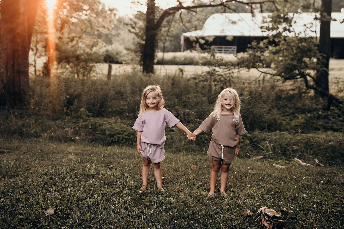 Wild Orchid Purple Summer Waffle Toddler Top & Bottom Set