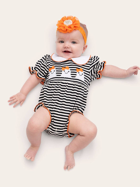 Spooky Treat Striped Romper