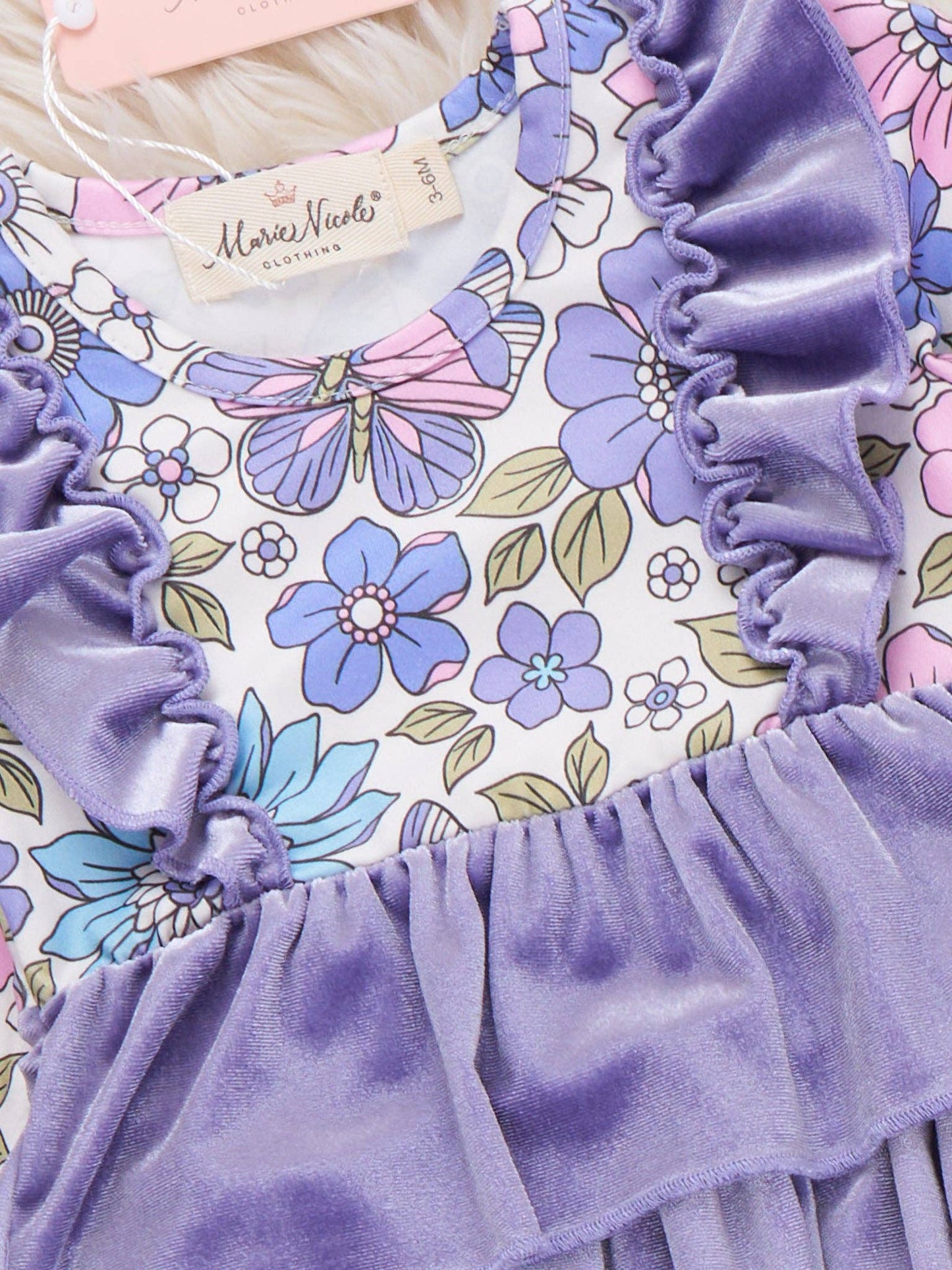 Floral Ruffle Velvet Bubble