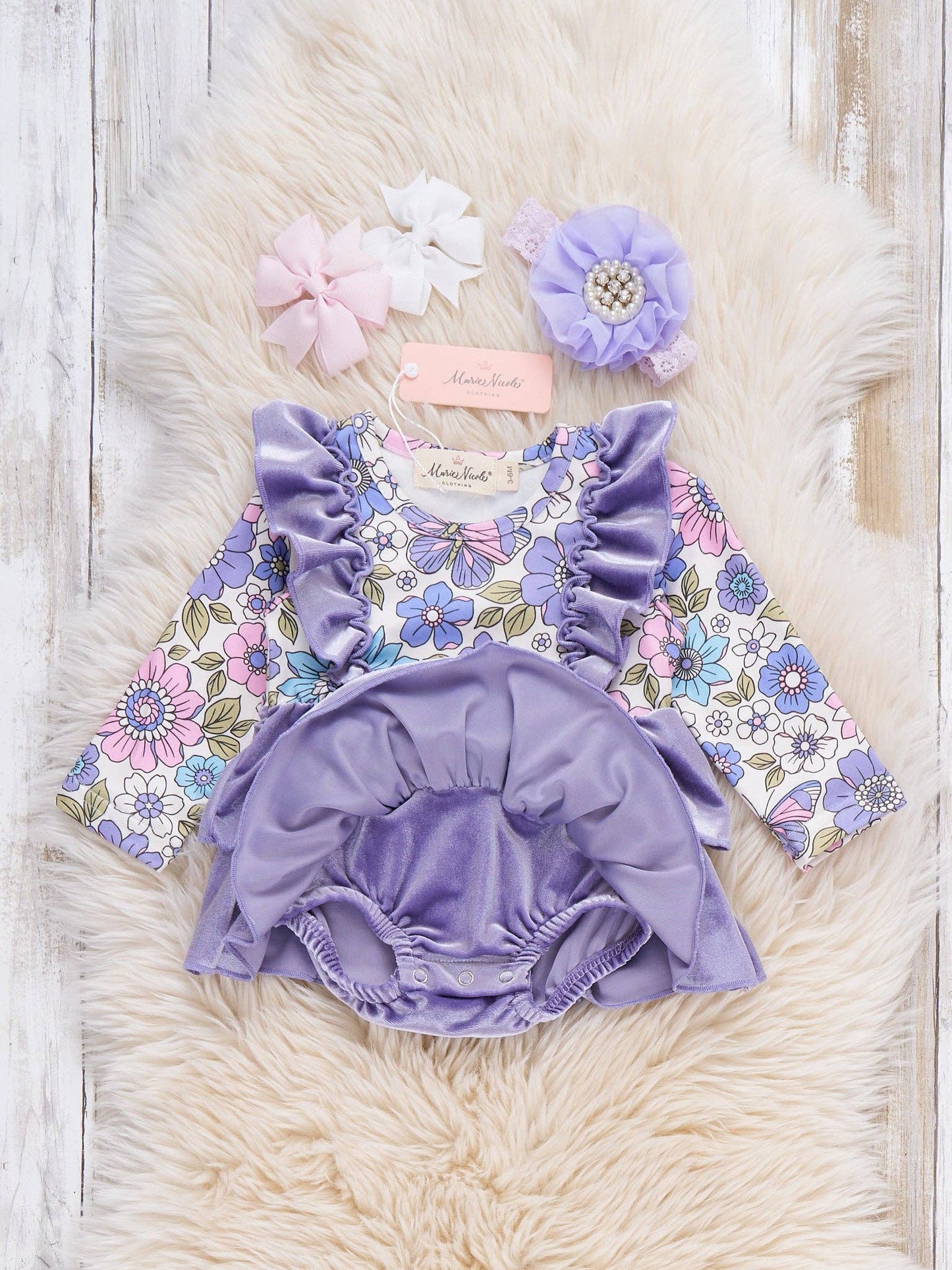 Floral Ruffle Velvet Bubble