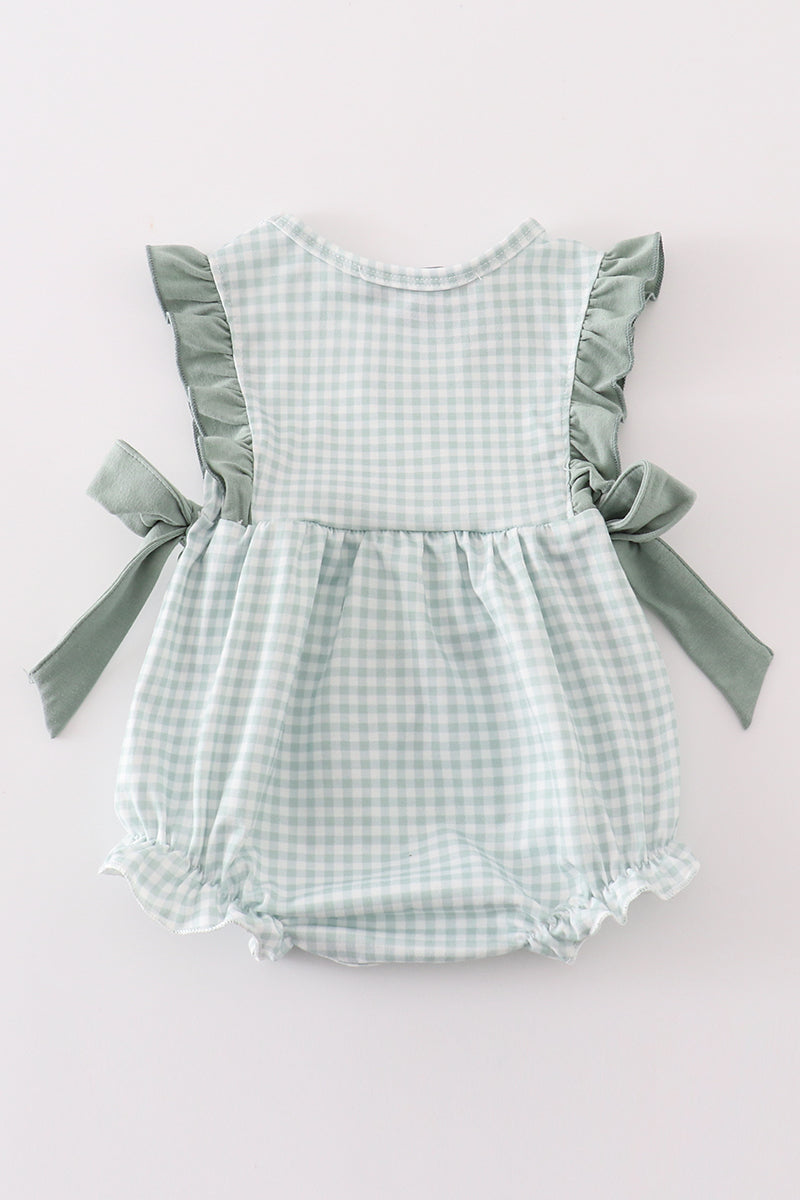 Green Gingham Ruffle Bubble